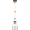 Westinghouse 6130400 Biloxi Craftsman-Style One Light Indoor Mini Pendant, Barnwood Finish, Clear Seeded Glass