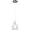 Westinghouse 6309200 One-Light, Brushed Nickel Finish with Clear Crackle Glass Indoor Mini Pendant, White(1-Pack)