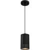 Westinghouse 6356600 Contemporary One-Light Adjustable Perforated Cylindrical Metal Shade, Black Finish Mini Pendant