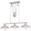 Westinghouse 6369900 Iron Hill Three-Light Indoor Island Pulley Pendant Light, Brushed Nickel Finish