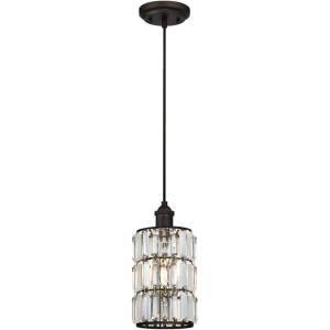 Westinghouse 6338400 Sophie One-Light Indoor Mini Pendant, Oil Rubbed Bronze Finish with Crystal Prism Glass, White(White)