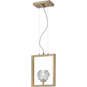 Westinghouse 6367400 Gun Metal Finish with Crystal Glass Zoa One-Light LED Indoor Pendant, Matte Brushed Gunmetal, one Size(Brushed Brass)