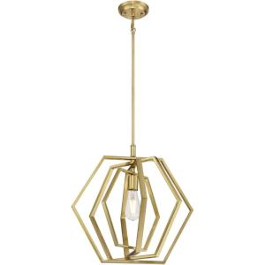 Westinghouse 6369800, Holly One-Light Indoor Pendant, 15-Inch, Metal, Brushed Nickel Finish(Brass)