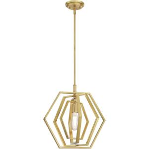 Westinghouse 6369800, Holly One-Light Indoor Pendant, 15-Inch, Metal, Brushed Nickel Finish(Champange Brass)