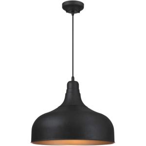 Westinghouse Lighting 6371700, Textured Iron Finish Morton One-Light Indoor Pendant, Black, one Size