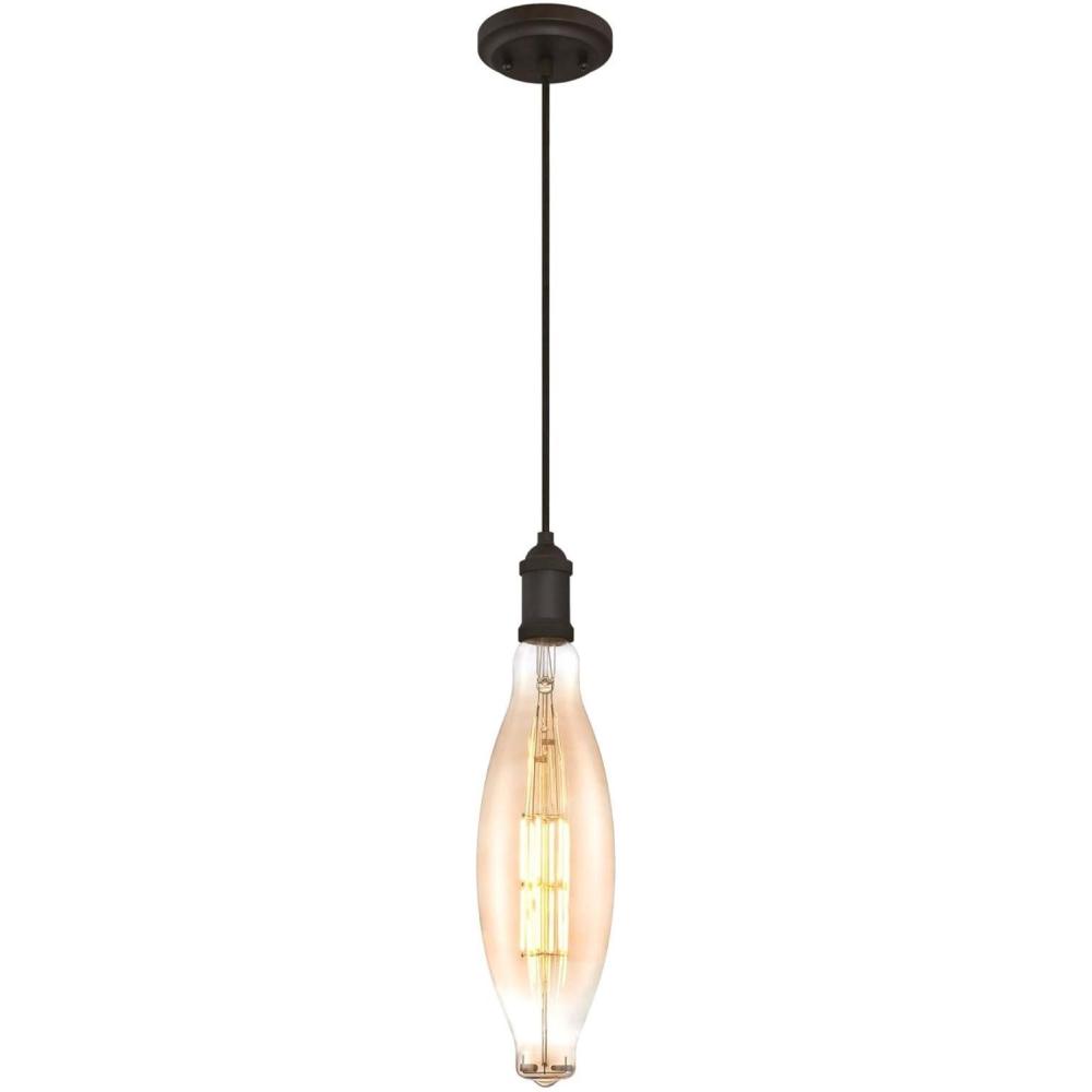 image:imageWestinghouse Lighting 6357200 OneLight Dimmable LED Indoor Mini Pendant Oil Rubbed Bronze Finish with Oversized E38 Filament LED