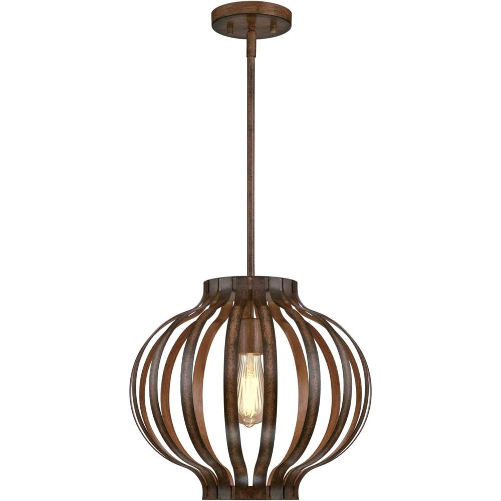 image:imageWestinghouse Lighting 6372700 Barnwood Finish Farah OneLight Indoor Pendant Size Oil Rubbed Bronze one Size