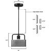 Westinghouse 6125600 Bexar Craftsman-Style One Light Indoor Mini Pendant, Matte Black and Dark Pewter Finish