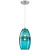 Westinghouse 6366300, Brushed Nickel Finish with Turquoise Glass Soren One-Light Indoor Mini Pendant, one Size(Turquoise)