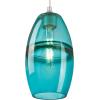 Westinghouse 6366300, Brushed Nickel Finish with Turquoise Glass Soren One-Light Indoor Mini Pendant, one Size(Turquoise)