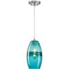 Westinghouse 6366300, Brushed Nickel Finish with Turquoise Glass Soren One-Light Indoor Mini Pendant, one Size(Turquoise)