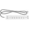 Westinghouse 6-Outlet 2-USB 900 Joule Surge Protector with Fabric Braided Tangle Free Cord, White