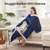 Westinghouse Wearable Heated Throw Blanket, Electric Heated Wrap Poncho Shawl with Pockets, 6 Heating Levels & 2 to 10 Hours Time Settings, 50 x 60 Inch, Beige, Grey(Navy Blue&ivory)