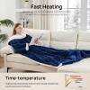 Westinghouse Wearable Heated Throw Blanket, Electric Heated Wrap Poncho Shawl with Pockets, 6 Heating Levels & 2 to 10 Hours Time Settings, 50 x 60 Inch, Beige, Grey(Navy Blue&ivory)