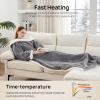 Westinghouse Wearable Heated Throw Blanket, Electric Heated Wrap Poncho Shawl with Pockets, 6 Heating Levels & 2 to 10 Hours Time Settings, 50 x 60 Inch, Beige, Grey(Light Grey&ivory)