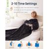 Westinghouse Wearable Heated Throw Blanket, Electric Heated Wrap Poncho Shawl with Pockets, 6 Heating Levels & 2 to 10 Hours Time Settings, 50 x 60 Inch, Beige, Grey(Grey&ivory)