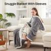 Westinghouse Wearable Heated Throw Blanket, Electric Heated Wrap Poncho Shawl with Pockets, 6 Heating Levels & 2 to 10 Hours Time Settings, 50 x 60 Inch, Beige, Grey(Light Grey&ivory)