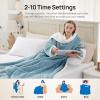 Westinghouse Wearable Heated Throw Blanket, Electric Heated Wrap Poncho Shawl with Pockets, 6 Heating Levels & 2 to 10 Hours Time Settings, 50 x 60 Inch, Beige, Grey(Light Blue&ivory)