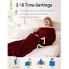 Westinghouse Wearable Heated Throw Blanket, Electric Heated Wrap Poncho Shawl with Pockets, 6 Heating Levels & 2 to 10 Hours Time Settings, 50 x 60 Inch, Beige, Grey(Christmas Red&ivory)
