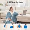 Westinghouse Wearable Heated Throw Blanket, Electric Heated Wrap Poncho Shawl with Pockets, 6 Heating Levels & 2 to 10 Hours Time Settings, 50 x 60 Inch, Beige, Grey(Light Blue)