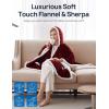 Westinghouse Wearable Heated Throw Blanket, Electric Heated Wrap Poncho Shawl with Pockets, 6 Heating Levels & 2 to 10 Hours Time Settings, 50 x 60 Inch, Beige, Grey(Christmas Red)