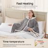 Westinghouse Wearable Heated Throw Blanket, Electric Heated Wrap Poncho Shawl with Pockets, 6 Heating Levels & 2 to 10 Hours Time Settings, 50 x 60 Inch, Beige, Grey(Light Grey)