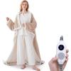 Westinghouse Wearable Heated Throw Blanket, Electric Heated Wrap Poncho Shawl with Pockets, 6 Heating Levels & 2 to 10 Hours Time Settings, 50 x 60 Inch, Beige, Grey(Beige&ivory)