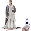 Westinghouse Wearable Heated Throw Blanket, Electric Heated Wrap Poncho Shawl with Pockets, 6 Heating Levels & 2 to 10 Hours Time Settings, 50 x 60 Inch, Beige, Grey(Light Grey&ivory)