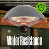 Westinghouse Outdoor Ceiling Patio Heater, Water Resistant, Adjustable Heat Output Up to 1500W, Auto Shut Off Overheat Protection, Hanging Infrared Heater for Patio Cover, Gazebo, & More – White(Gray)