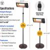 Westinghouse Outdoor Electric Patio Heater, Water Resistant, 44-73″ Height Adjustable, Overheat Protection, Auto Shut Off Tip Over Switch, Pole Mounted Infrared Heater for Backyard, Deck, & More