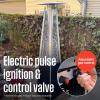 Westinghouse Outdoor Propane Patio Heater with Wheels, CSA Approved, 48,000 BTU, Auto Shut Off & Anti Tilt Switch, Home & Commercial Outdoor Use, Pyramid Patio Heater for Backyard, Restaurant, & More