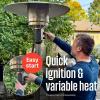 Westinghouse Outdoor Propane Patio Heater with Wheels, CSA Approved, 50,000 BTU, Auto Shut Off & Anti Tilt Switch, Home & Commercial Outdoor Use, Tower Patio Heater for Backyard, Restaurant, & More