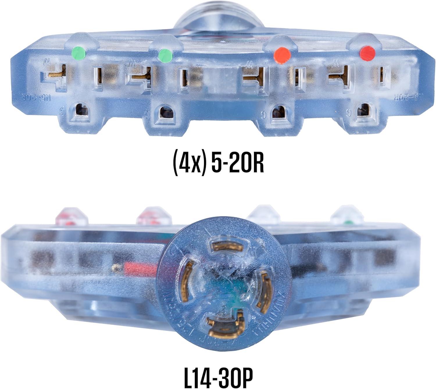 image:imageWestinghouse 30154A Generator Plug Adapter 30A 120V L530P to TT30RL1430P to 4x 520R