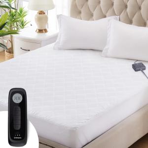 Westinghouse Heated Mattress Pad Queen Size, Dual Wireless Controller Electric Mattress Pad Bed Warmer, with 10 Heating Levels & 1 to 12 Hours Time Settings, Fit Up to 17″ Deep Pocket(Queen)